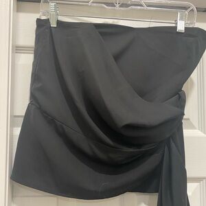 Strapless draped top w fishtail size L